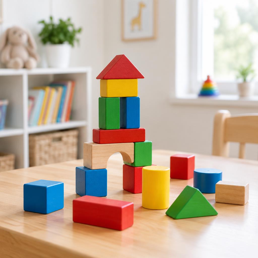 Wooden building blocks used in Belvedere activities